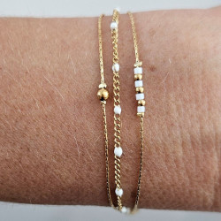Bracelet triple Anna blanc